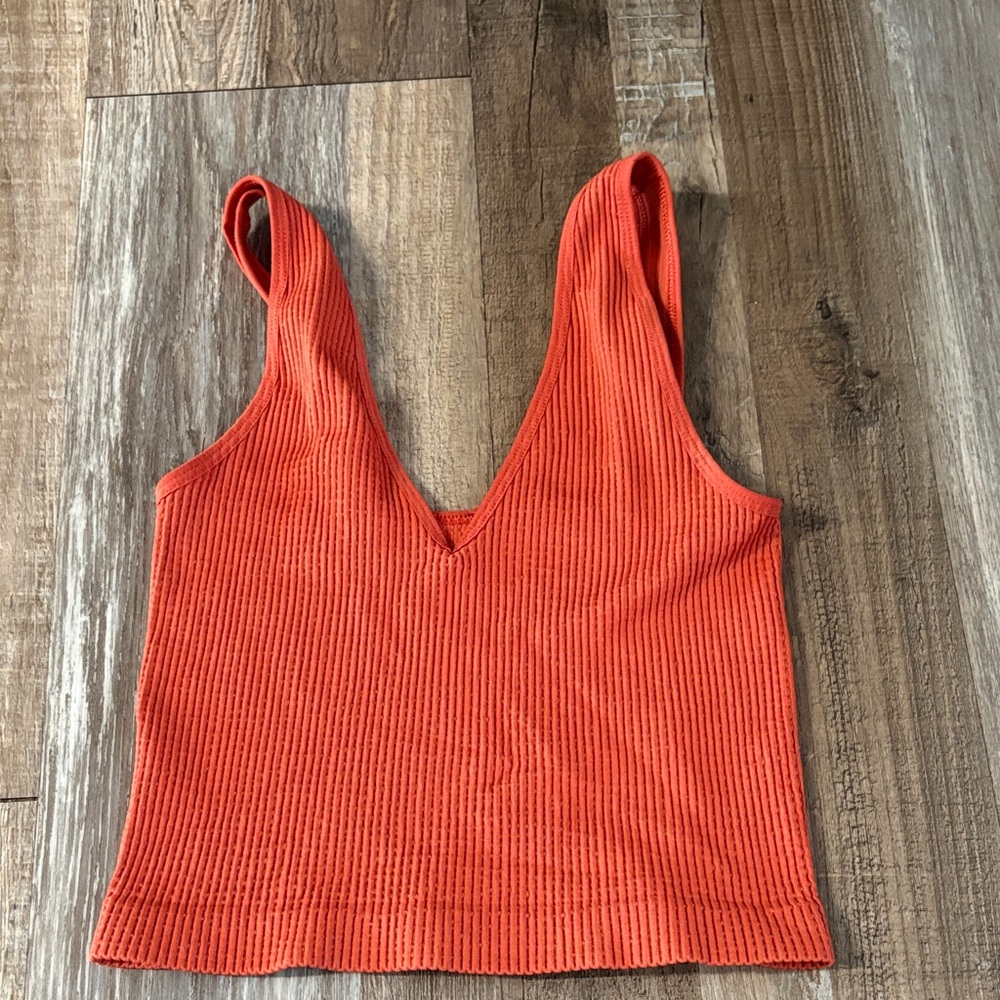 Ribbed Orange Women's Top